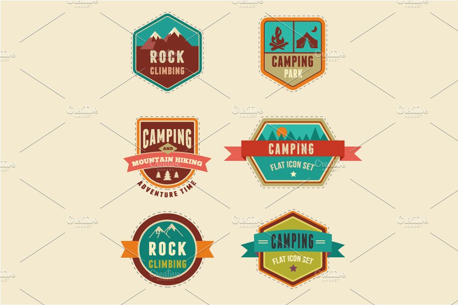生存工具包图标和露营信息图 Survival Kit, camping infographics插图(3)