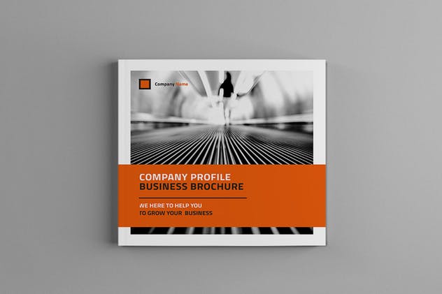 简约风格方形企业介绍手册设计模板 Square Company Profile插图(1)