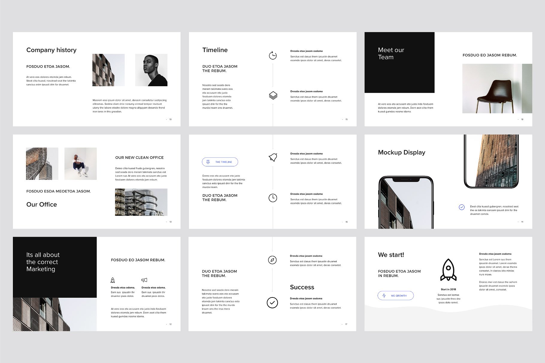 现代简约风格企业团队介绍谷歌幻灯片模板 MURO – Google Slides Template +Bonus插图5