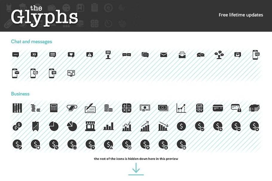 1700枚简约通用图标 The Glyphs 1700 icons & symbols插图(4)