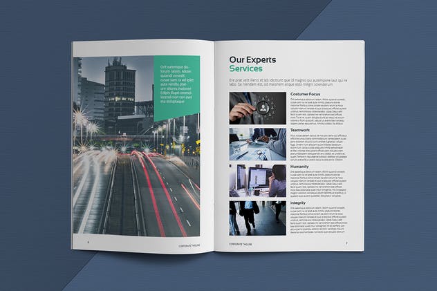 高端企业宣传画册设计INDD模板素材 Business Brochure Template插图(4)