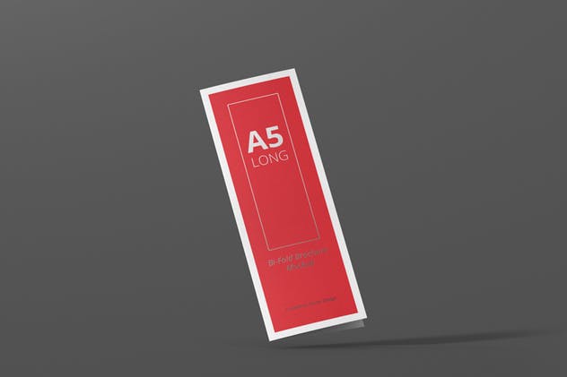 A5长方形双折页餐牌/宣传册样机 A5 Long Bi-Fold Brochure Mock-Up插图(8)