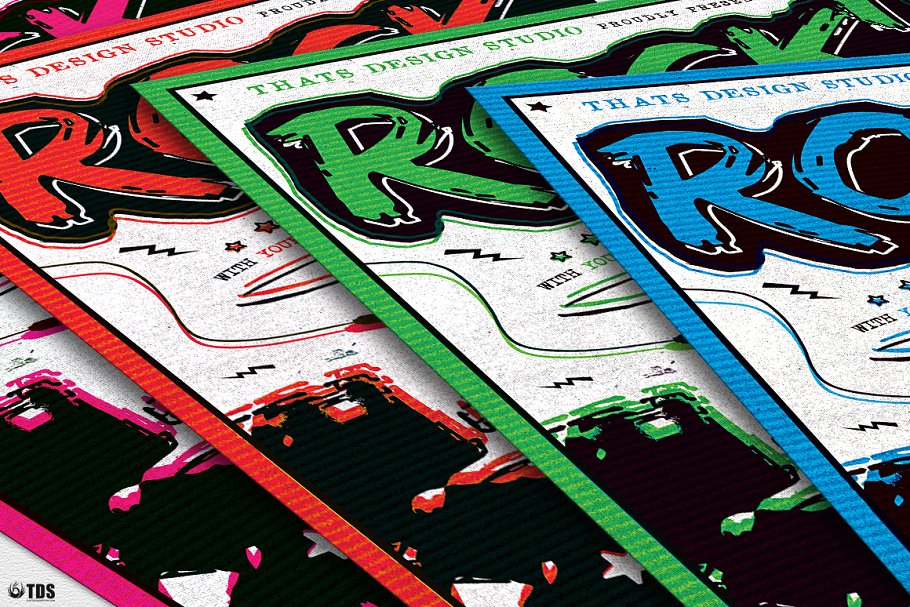 摇滚音乐节活动海报PSD模板v5 Rock Festival Flyer PSD V5插图6