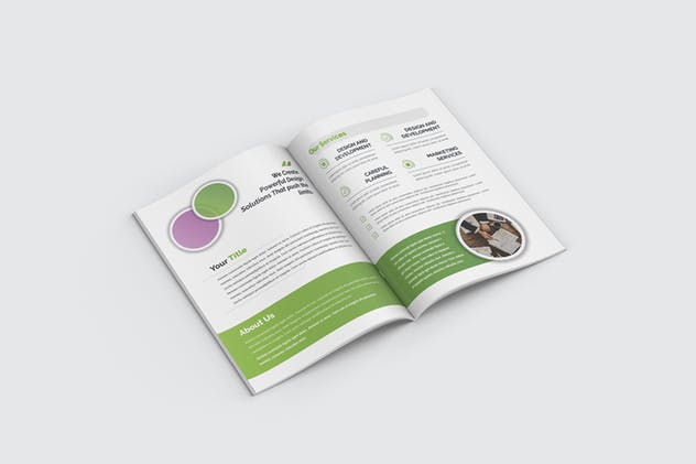 企业简介折页小册子设计EPS模板 Bifold Brochure插图(2)