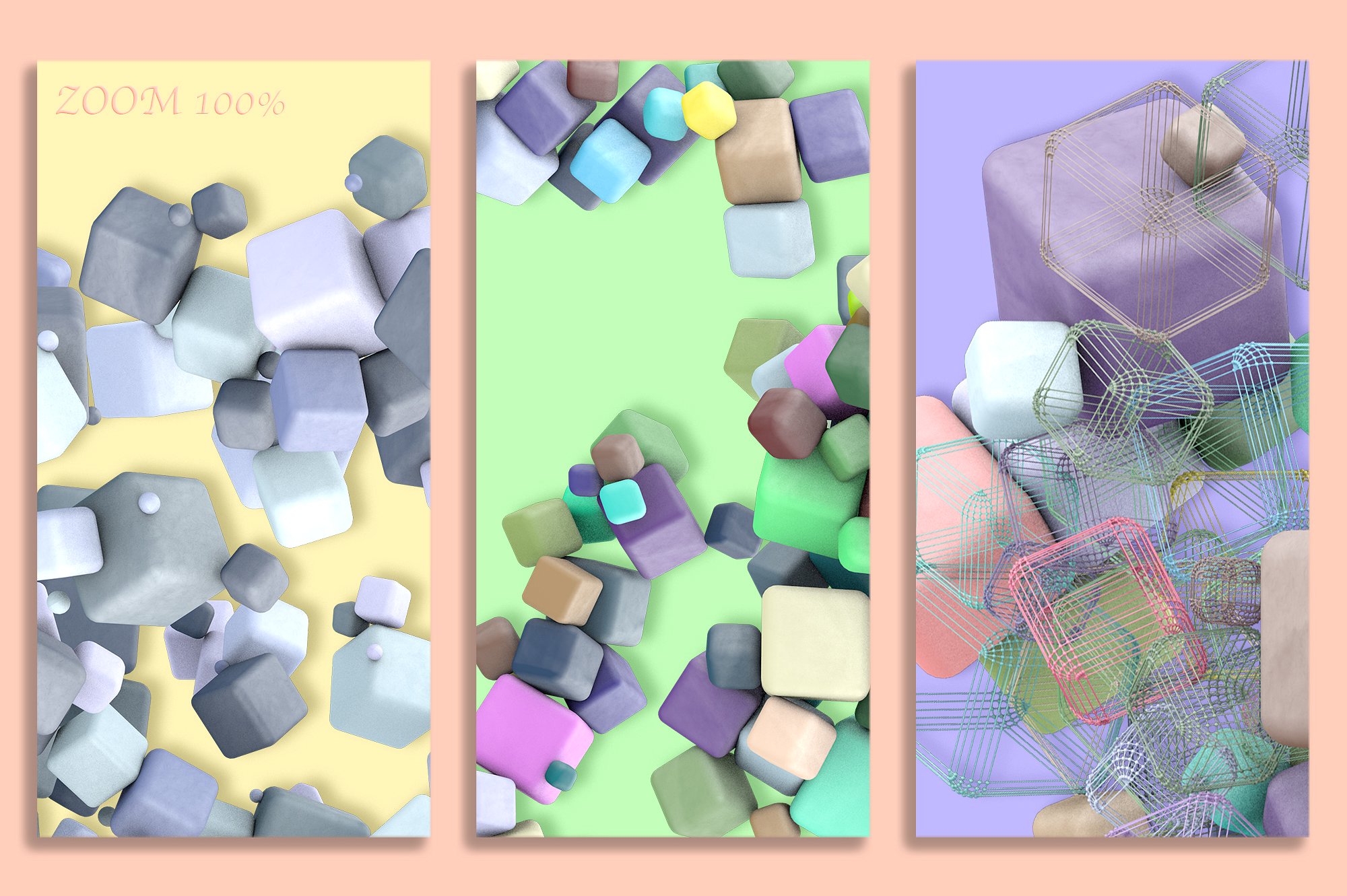 60款彩色立方体叠层背景 Cubes插图1