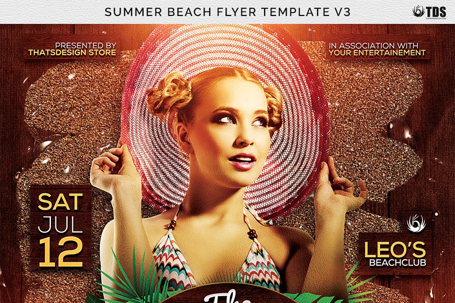 夏日海滩DJ音乐活动传单PSD模板v3 Summer Beach Flyer PSD V3插图(6)