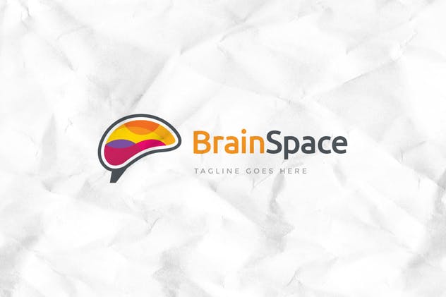 思维大脑教育企业Logo设计模板 Brain Space Logo Template插图1
