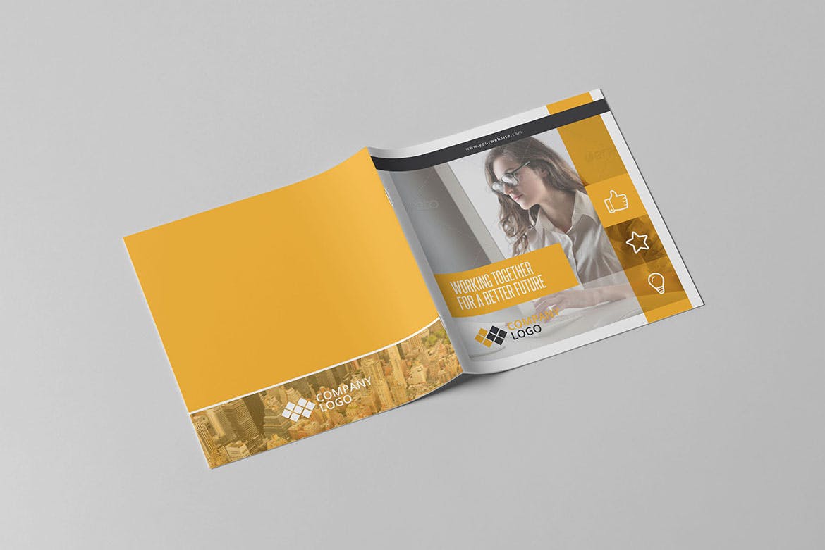 多用途商务公司方形企业画册设计模板 Multipurpose Business Square Brochure插图1