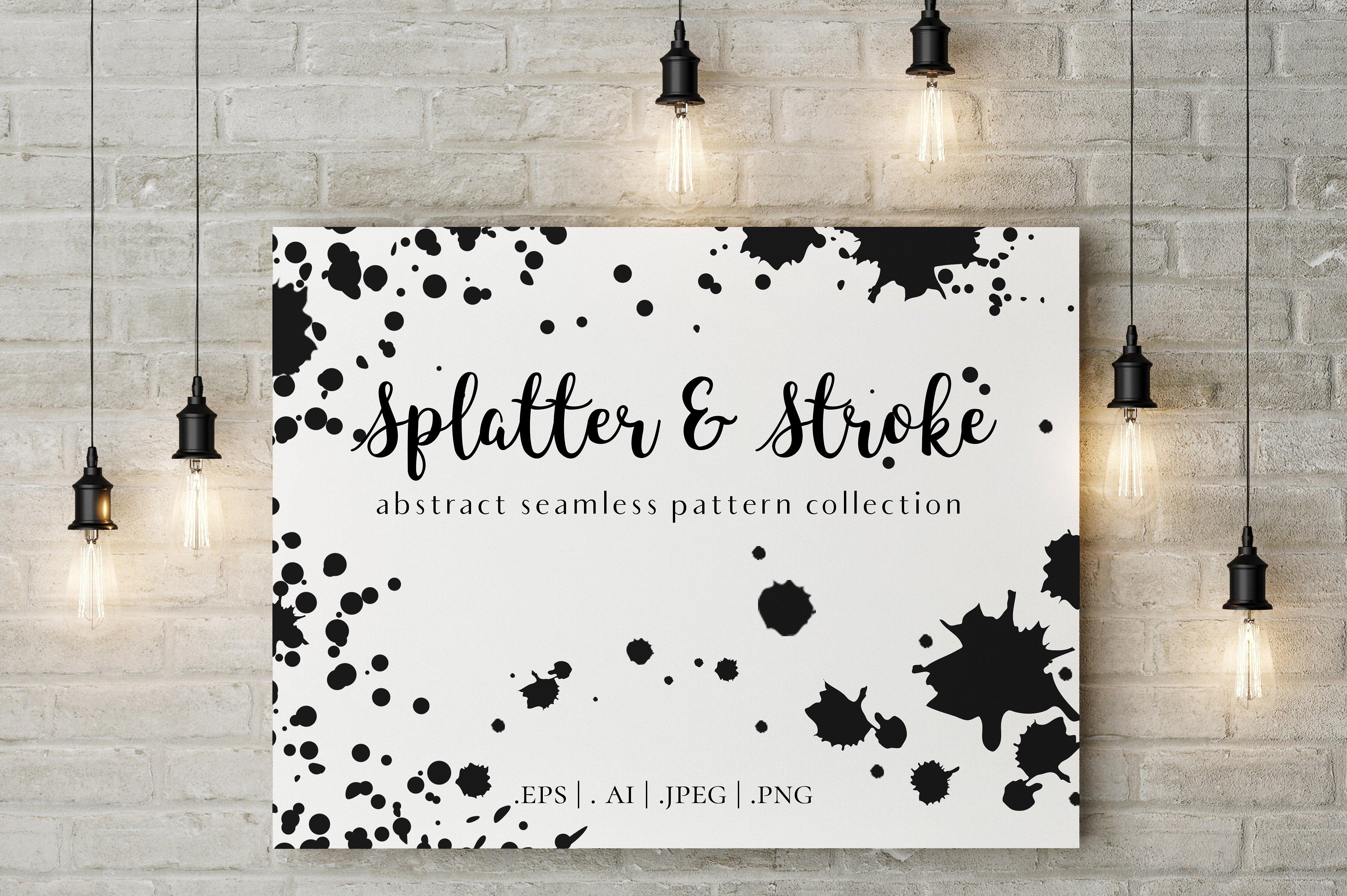 泼墨斑点&毛笔笔迹纹理素材 Paint Splatter & Stroke, 40 Patterns插图(13)