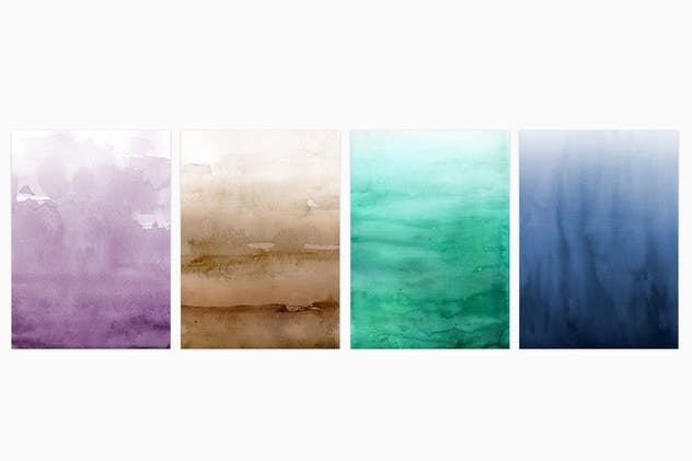 自然渐变阴影水彩背景素材 Natural Ombre Watercolor Backgrounds插图3