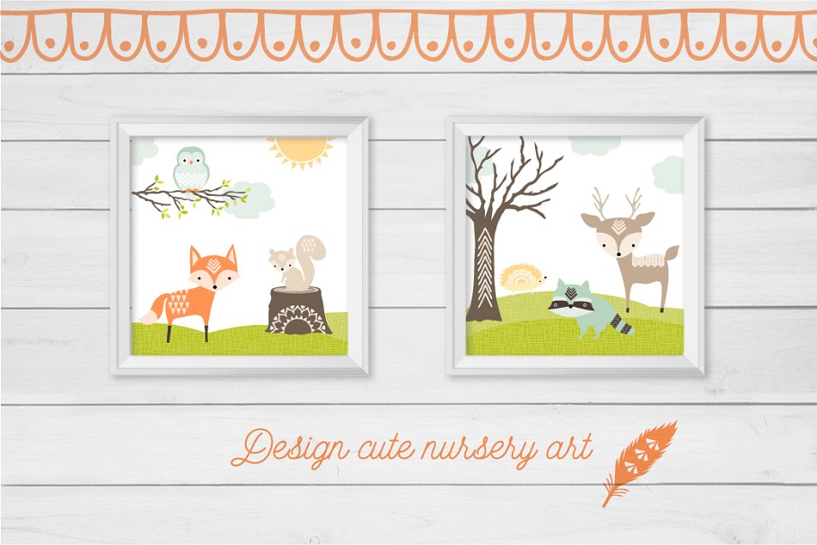 可爱的林地小动物元素 Baby Woodland Design Pack插图(5)