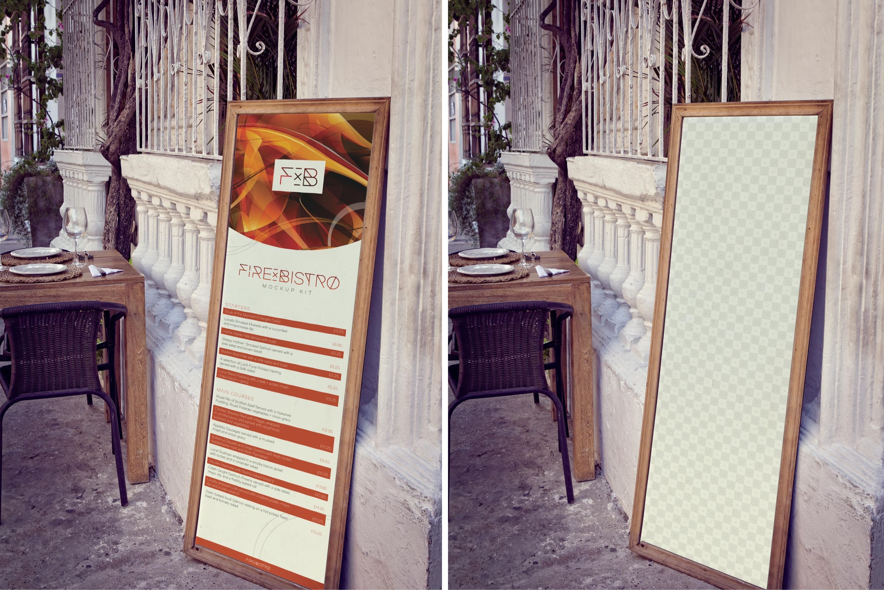 店铺活动海报设计图片预览样机模板 Vertical Display Board Mockup插图