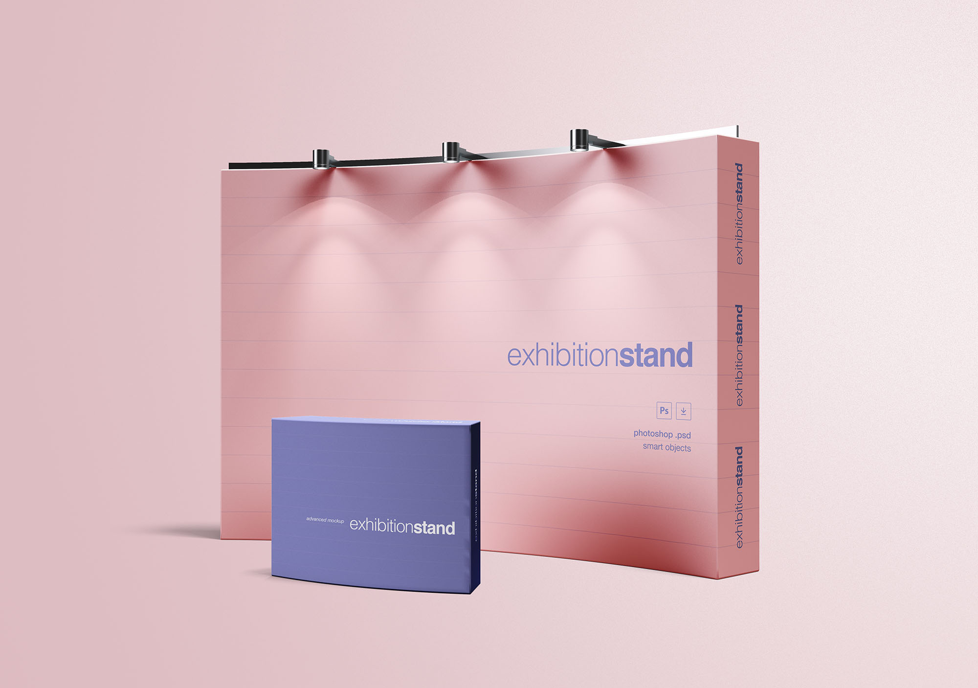 简易品牌展台设计效果图样机模板 Simple Exhibition Stand Mockup插图