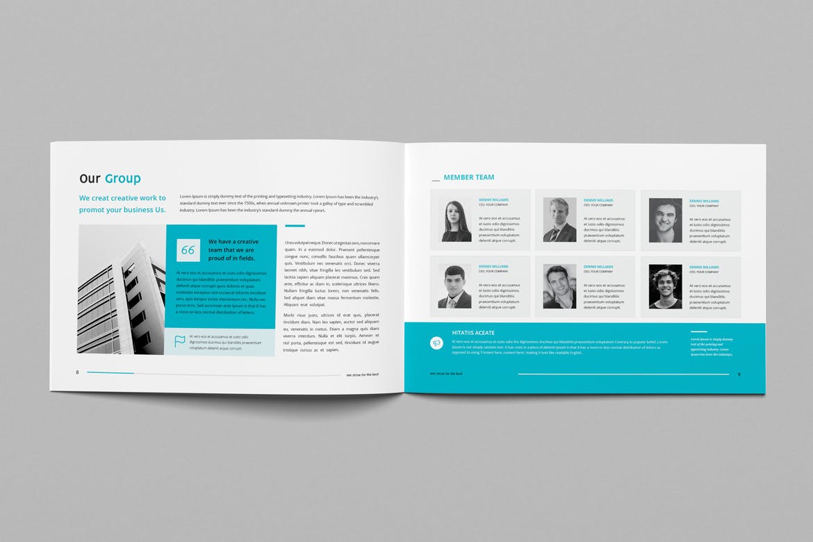 经典风格企业公司宣传画册设计模板 Company Profile Landscape插图(4)