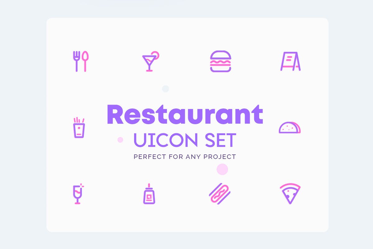 餐馆餐厅主题UI图标素材 UICON Restaurant Icons插图