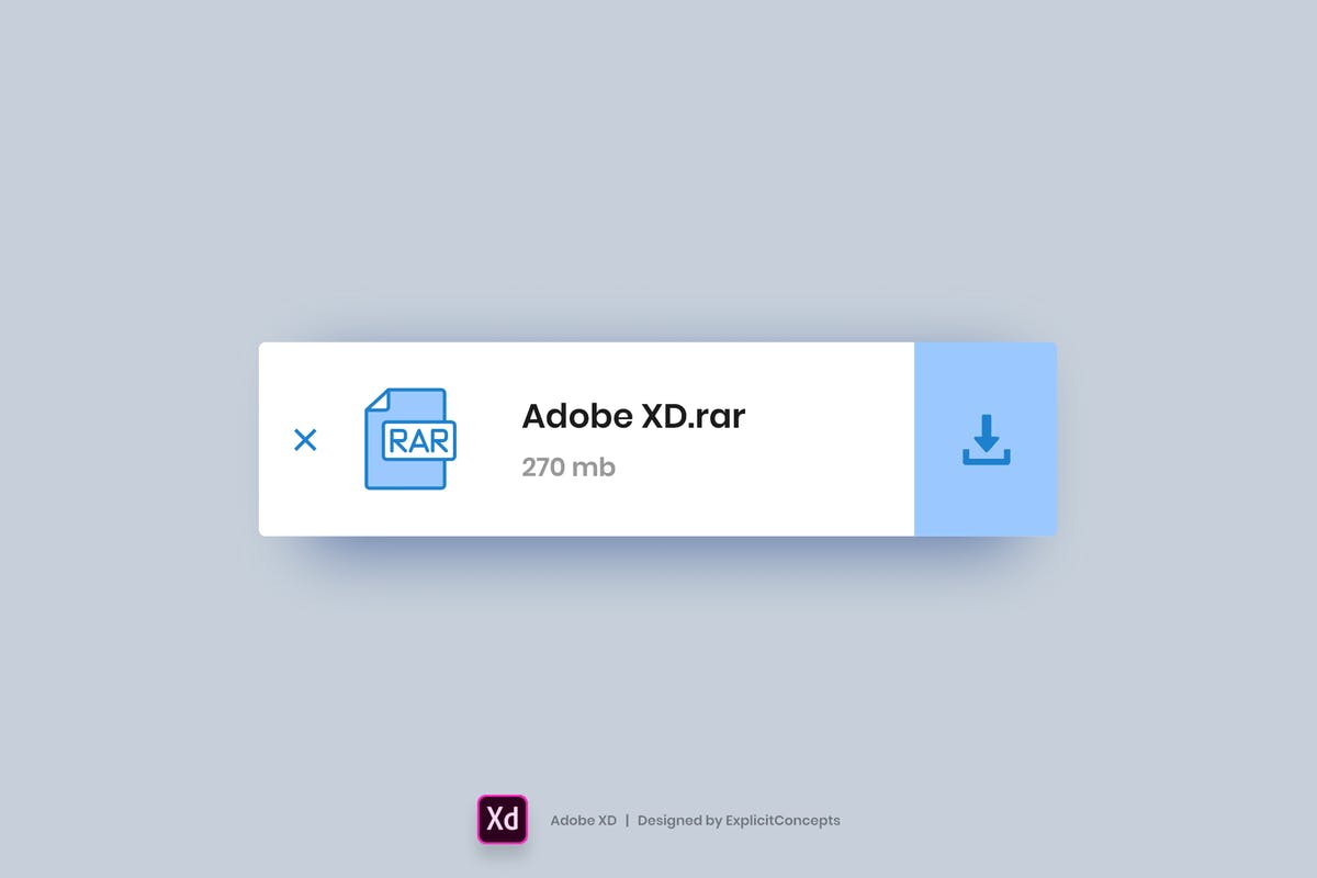 网站下载小部件设计XD素材 Download Widget – Adobe XD插图