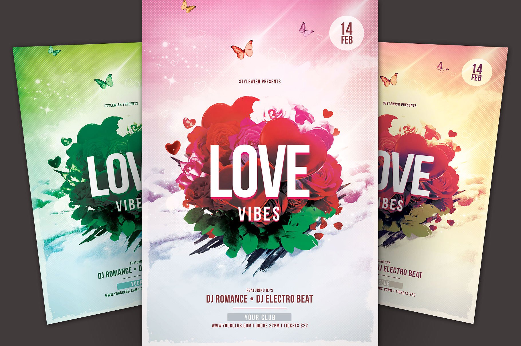 爱之共鸣音乐派对传单模板 Love Vibes Flyer Template插图