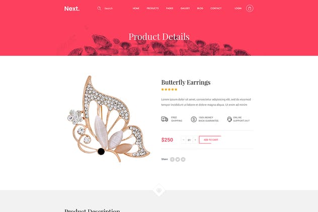 珠宝电商网站设计PSD模板 Jewelry Shop – eCommerce Photoshop Template插图(4)