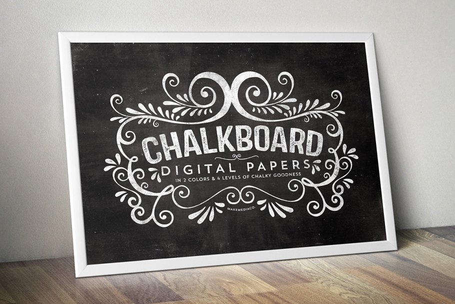 各种配色黑板背景素材 Chalkboard Digital Paper Textures插图(3)