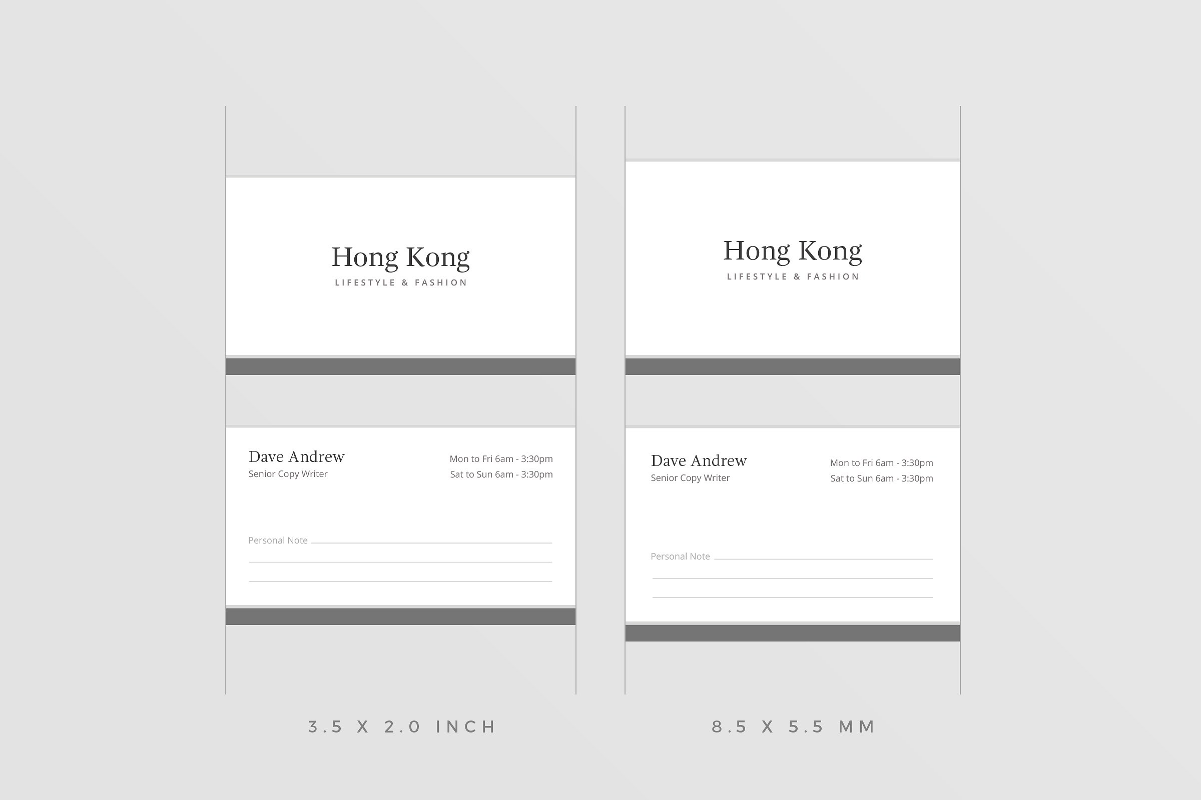 极简主义企业名片设计模板4 Hong Kong Business Card插图(4)