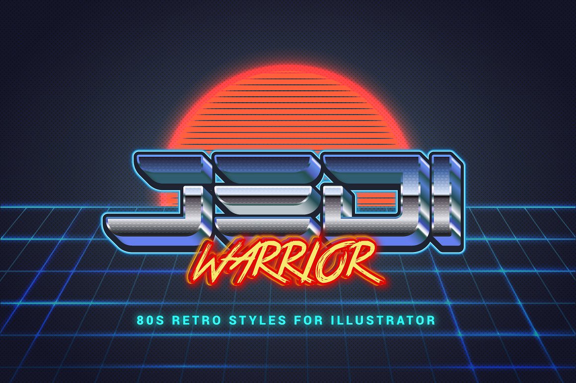 80年代复古文本图层样式 80s Retro Illustrator Styles插图10