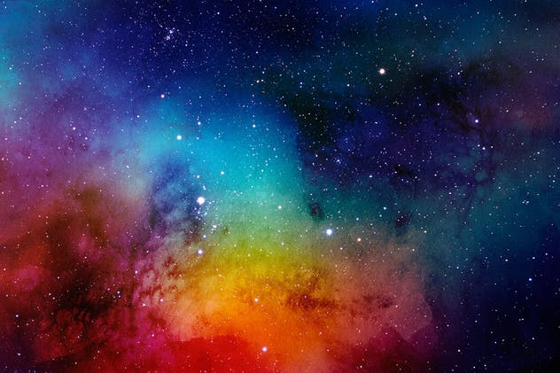 星空艺术水彩太空背景图片素材 Space Watercolor Backgrounds插图(9)