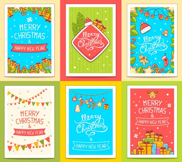 圣诞节主题贺卡设计模板合集 Big collection of christmas cards插图(4)