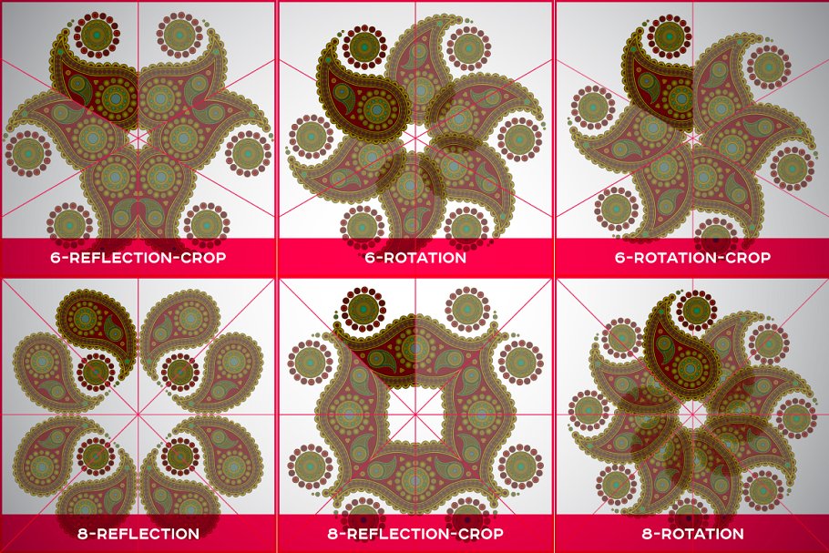 曼陀罗装饰元素AI图层模板 Ai Mandala Ornament Templates插图(4)