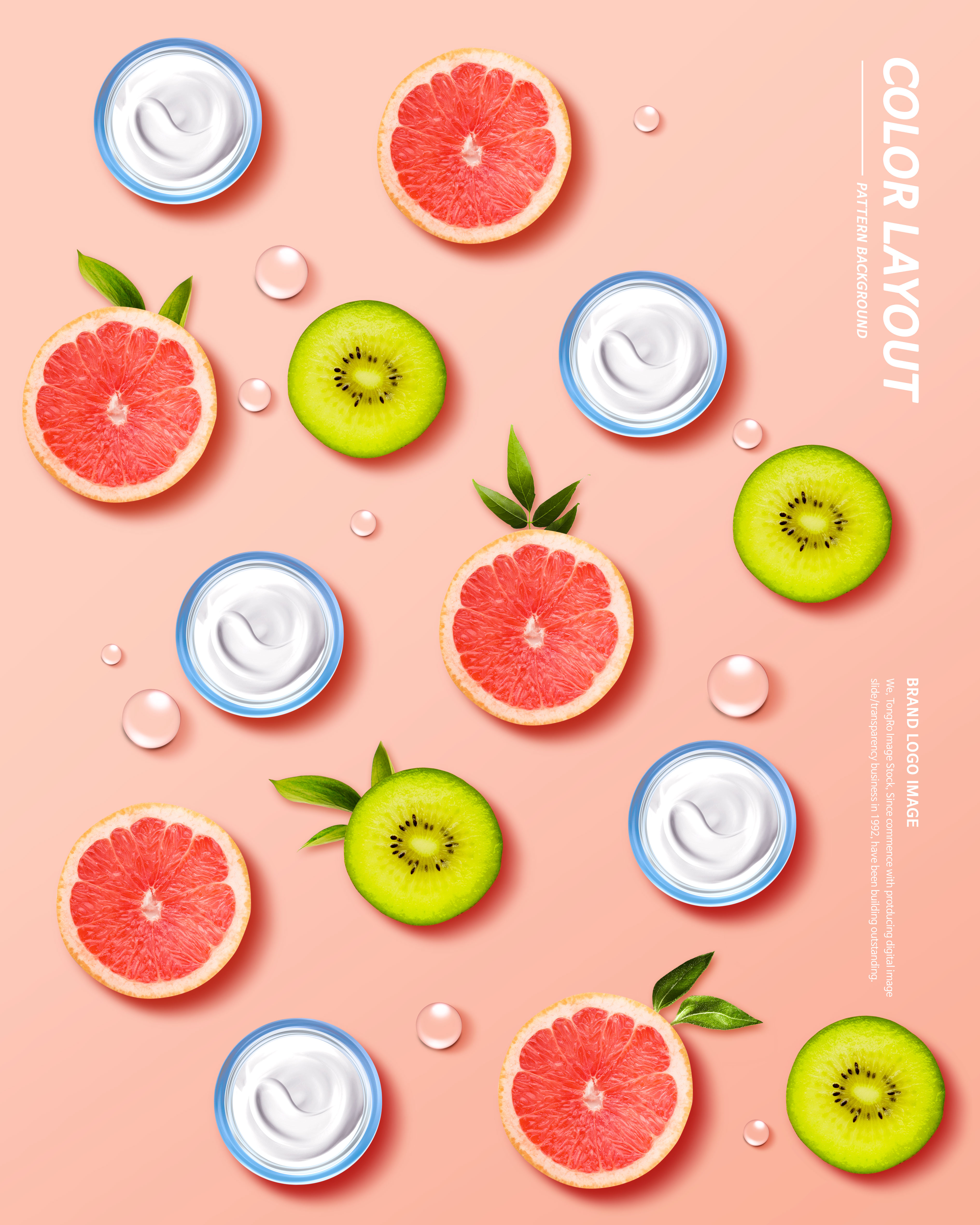 夏季热带水果促销海报设计模板插图