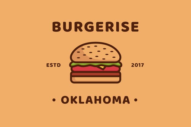 创意汉堡品牌Logo徽标模板 Burger Logo Template插图1