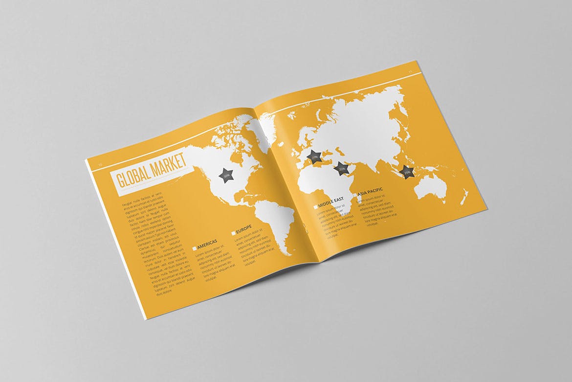 多用途商务公司方形企业画册设计模板 Multipurpose Business Square Brochure插图6