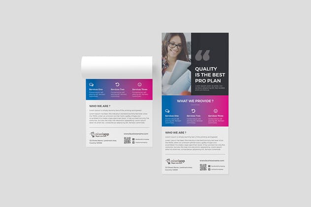 公司宣传DL传单设计PSD模板 Corporate DL Flyer插图(1)