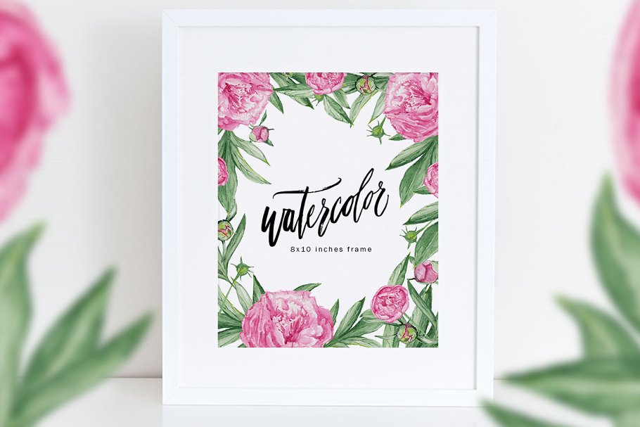 水彩牡丹花花卉插画设计素材 Watercolor Peonies DIY Pack +bonus插图(3)