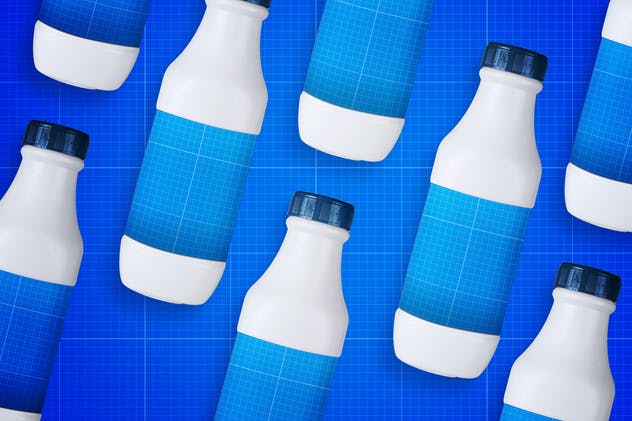 白色乳制品塑料瓶样机 Milk Bottle V.1插图(9)