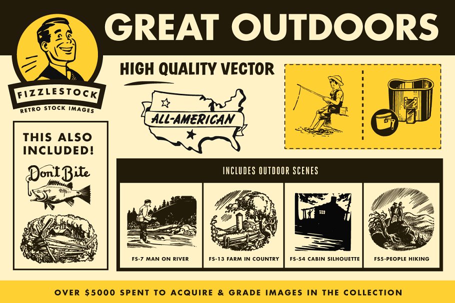复古户外剪贴画 Great Outdoors | Real Retro Clip Art插图(1)