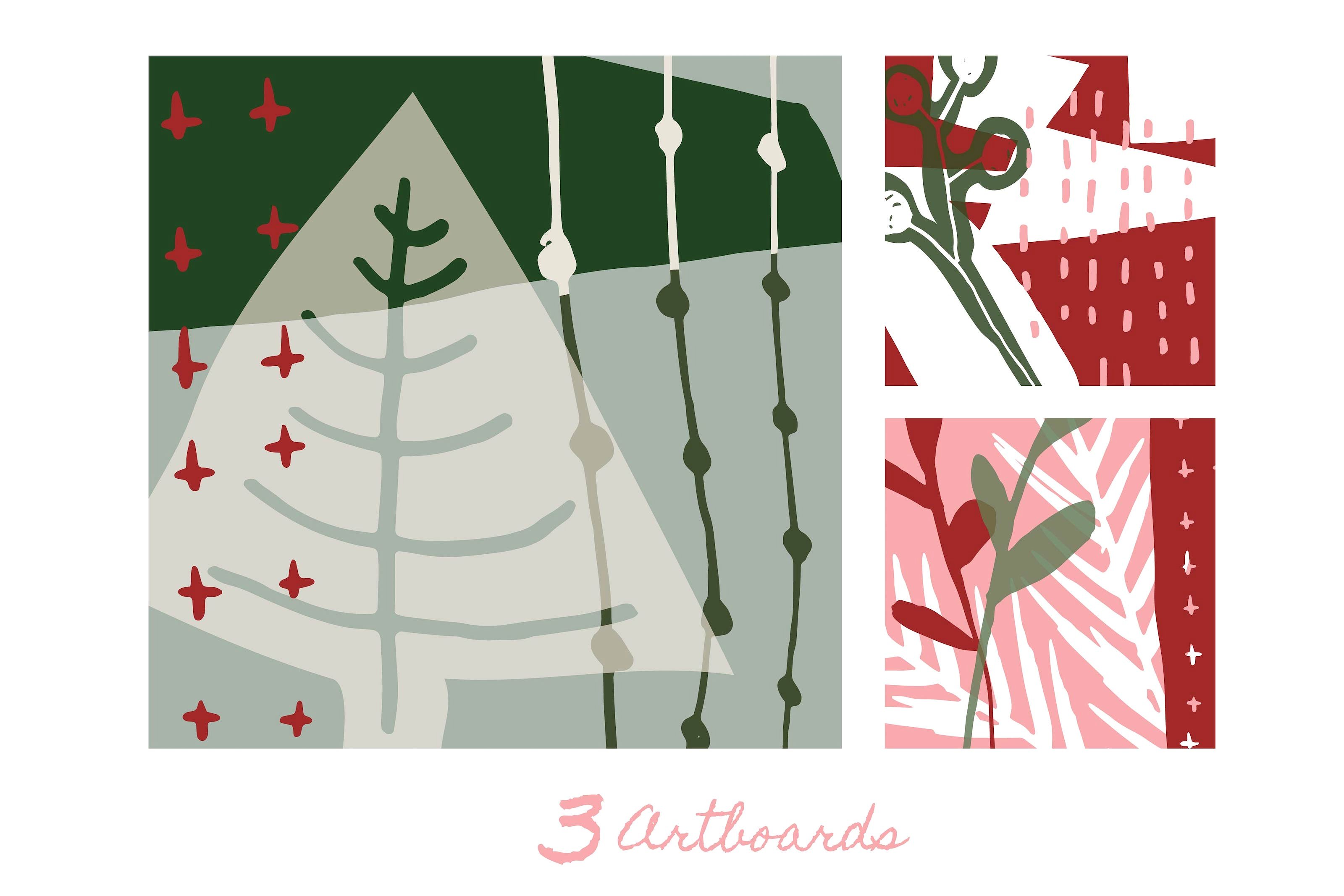 传统手绘节日植物元素 Traditional Holiday Patterns插图(2)