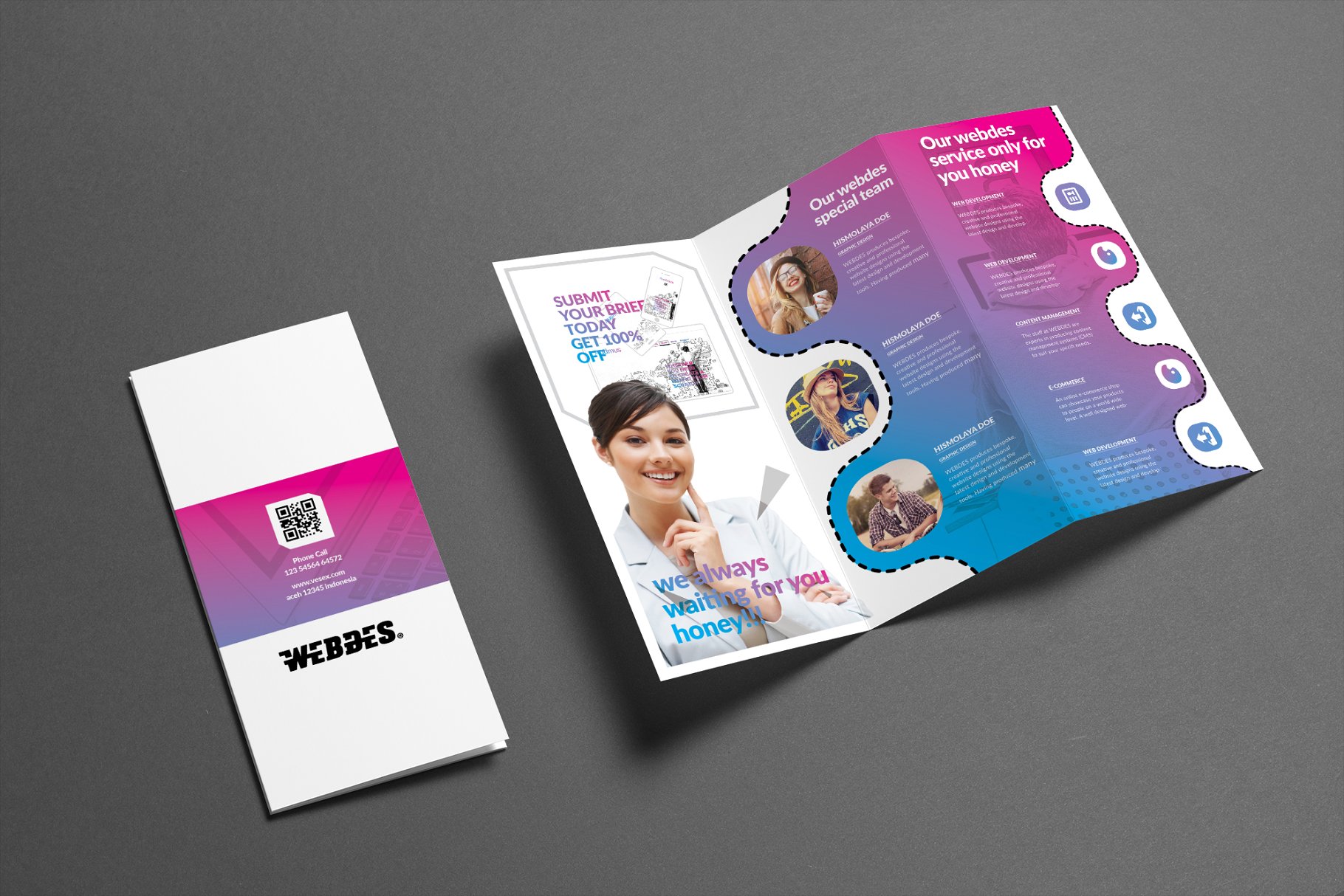 实用三折页商务推广宣传册模板 Trifold Brochure插图(3)