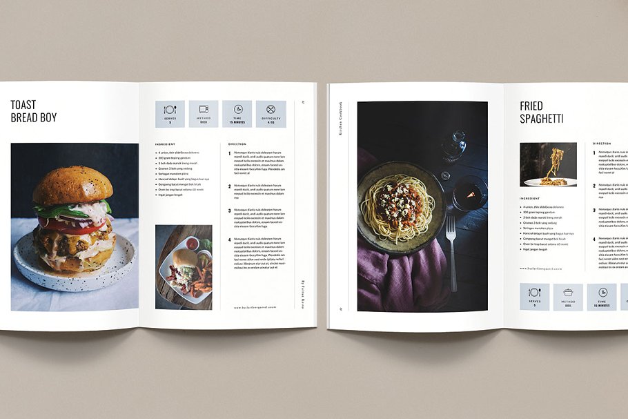极简创意美食菜单食谱宣传册设计模板插图(4)
