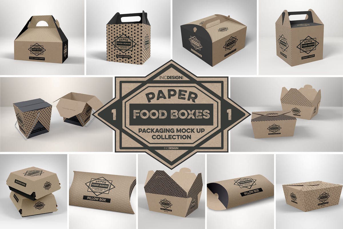 麦当劳/KFC快餐外卖食品纸包装样机Vol.1 Paper Food Packaging Mockups Vol.1插图