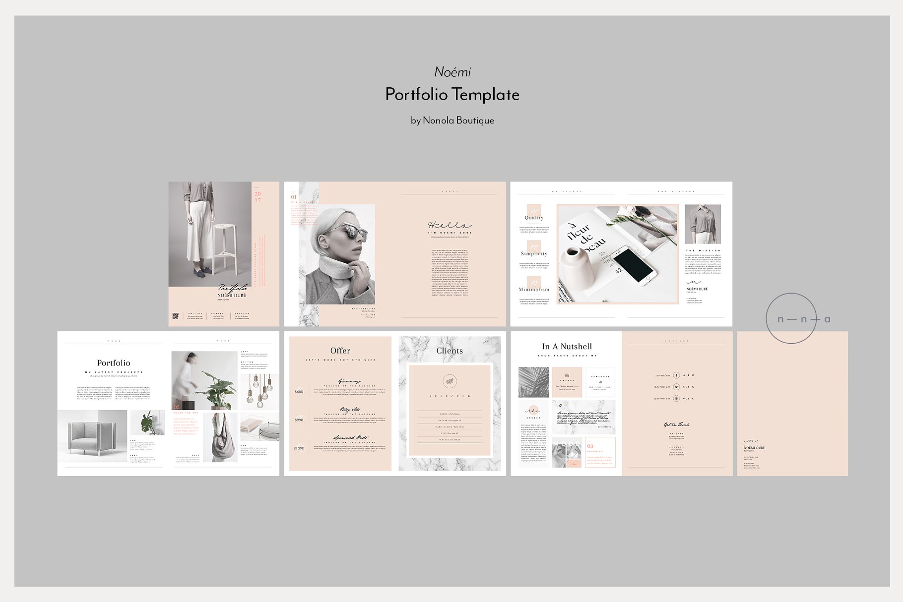 时尚创意类企业画册模板 Editorial Portfolio PSD • Noémi插图6