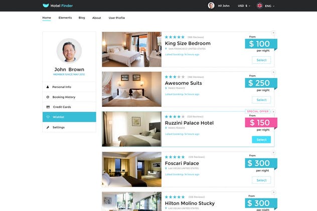 酒店在线预订网站PSD设计模板 Hotel Finder – Online Booking PSD Template插图(10)