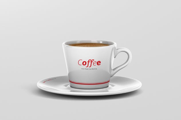 高品质的咖啡马克杯样机展示模板 Coffee Cup Mockup – Cone Shape插图(1)