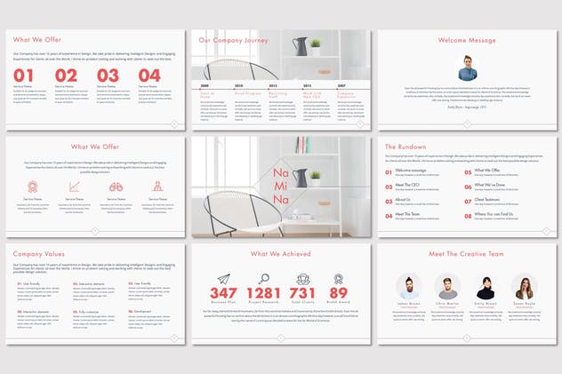 简约创意独特多用途PPT幻灯片设计模板 Namina – Powerpoint Template插图(1)