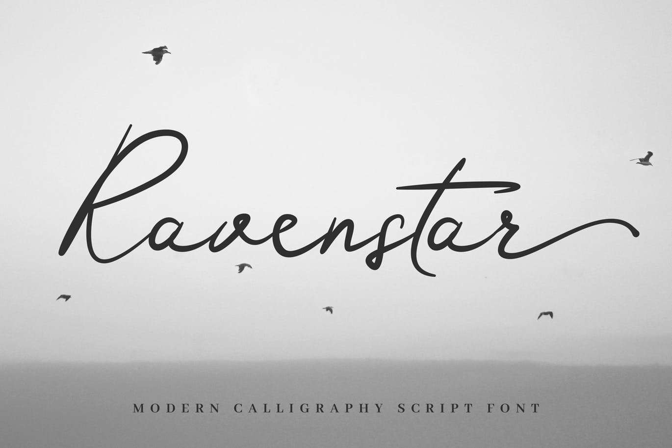 现代优雅英文书法艺术字体 Ravenstar – Modern Script Font插图