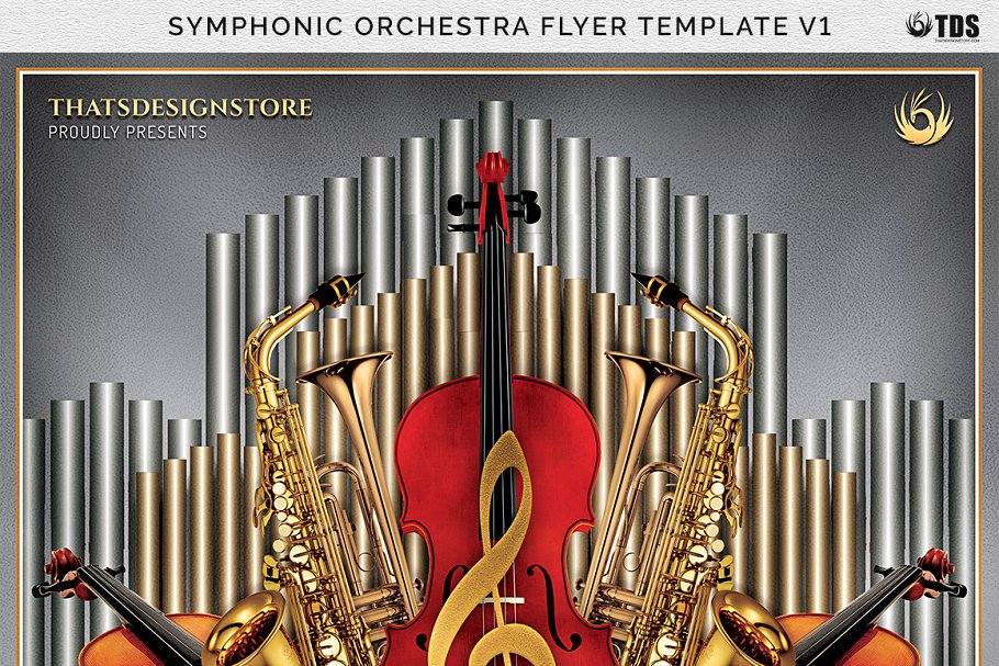 交响乐团演出传单PSD模板v1 Symphonic Orchestra Flyer PSD V1插图(6)