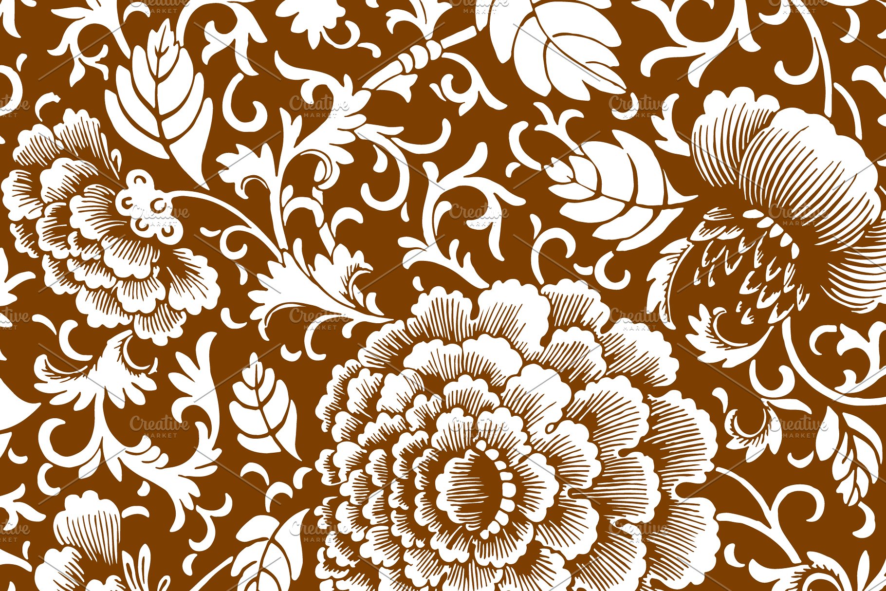 60种配色1440款花卉图案纹理 1,440 Floral Patterns in 60 Colors插图(18)