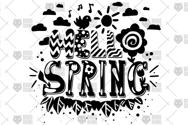 “春天来了”英文引语叠层模板 Hello Spring Overlay插图2
