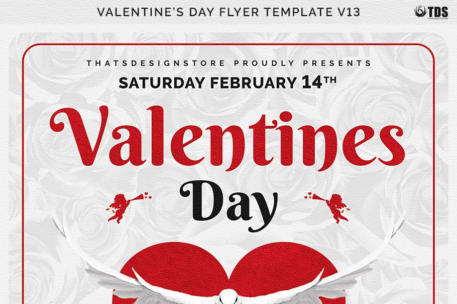 情人节主题传单PSD模板v13 Valentines Day Flyer PSD V13插图(7)