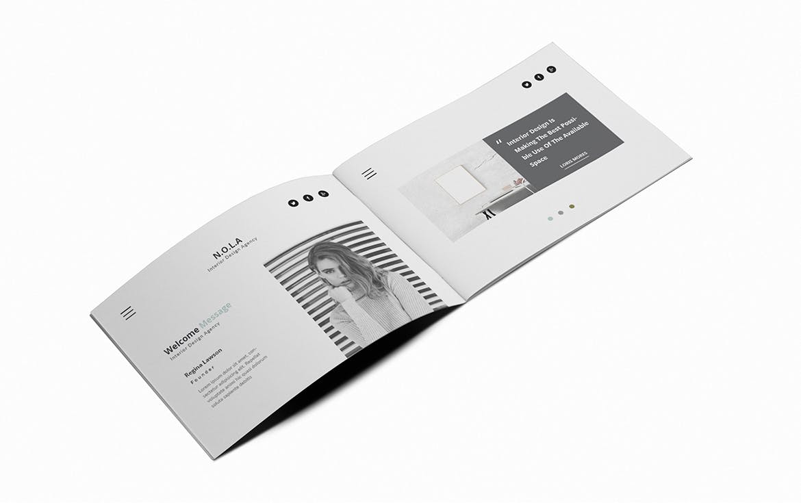 北欧装修风格室内设计A5规格画册设计模板插图(2)