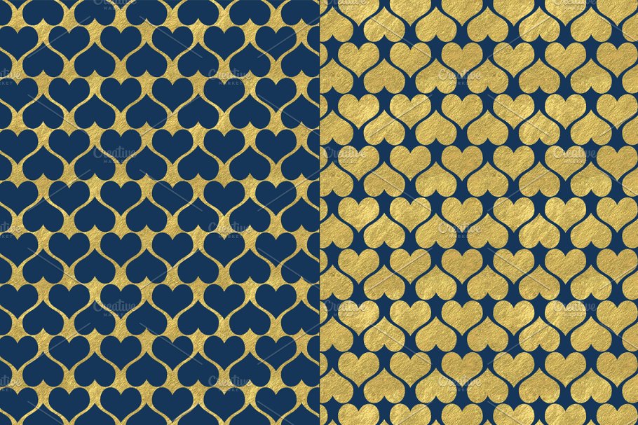 日式设计风格海军蓝金箔海洋主题背景纹理 Navy Blue and Gold Foil Backgrounds插图1